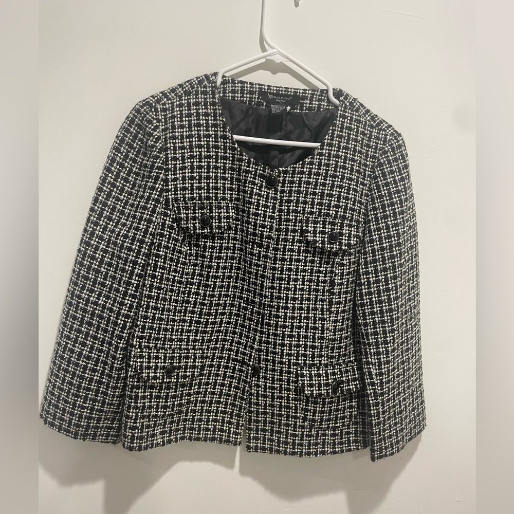 🔥🔥🔥NEW Sandro Tweed Crop Blazer - Picture 4 of 7